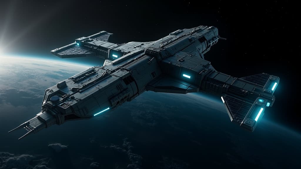 Space station in orbit